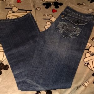 Stylish Dark Blue Straight Leg Women's Jeans